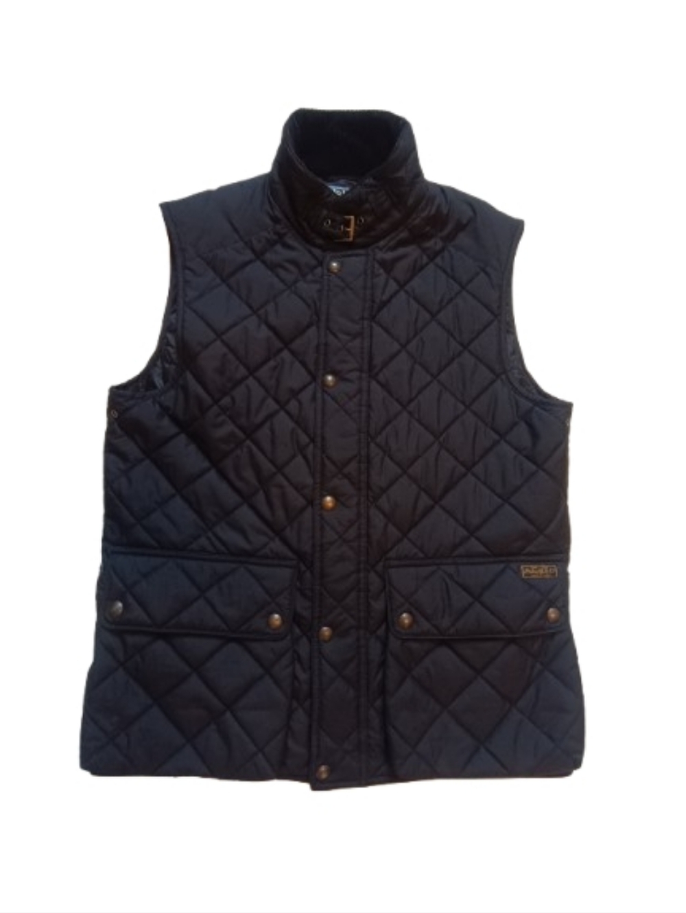 Ralph Lauren Black Quilted Men's Vest with High Collar
